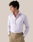 Eton Cotton Tencel Check Tonal Buttons Overhemd Licht Paars