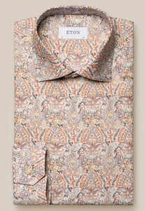 Eton Cotton Tencel Fantasy Paisley Pattern Overhemd Oranje