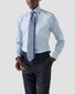 Eton Cotton Tencel Fine Check Pattern Cutaway Collar Overhemd Licht Blauw