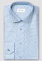 Eton Cotton Tencel Fine Check Pattern Cutaway Collar Overhemd Licht Blauw