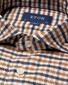 Eton Cotton Tencel Flanel Multi Check Matte Buttons Overhemd Orange-Navy