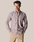 Eton Cotton Tencel Flannel Check Button Down Shirt Burgundy