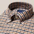 Eton Cotton Tencel Flannel Check Button Down Shirt Fine Orange