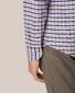 Eton Cotton Tencel Flannel Check Button Down Shirt Navy