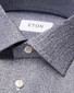 Eton Cotton Tencel Lyocell Stretch Rich Woven Texture Shirt Navy