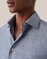 Eton Cotton Tencel Stretch Rich Texture Diagonal Twill Shirt Navy