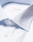 Eton Cotton Tencel Stripe Contrast Button Thread Overhemd Licht Blauw