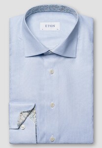 Eton Cotton Tencel Subtle Stretch Shirt Light Blue