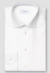 Eton Cotton Twill Cutaway Collar Overhemd Wit