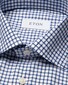 Eton Cotton Twill Stretch Check Pattern Overhemd Blauw