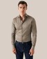 Eton Cotton Two Ply Single Jersey Knit Tone-on-Tone Buttons Overhemd Bruin