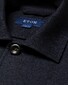 Eton Cotton-Wool-Cashmere Flanel Overshirt Navy