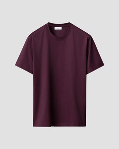 Eton Crew Neck Filo di Scozia Jersey Cotton T-Shirt Paars-Rood