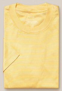 Eton Crew Neck Filo di Scozia Jersey Striped T-Shirt Yellow