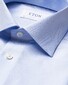 Eton Cutaway Collar Rich Structured Textured Twill Overhemd Licht Blauw