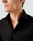 Eton Cutaway Collar Rich Structured Textured Twill Overhemd Zwart