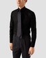 Eton Cutaway Collar Rich Structured Textured Twill Shirt Black