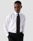 Eton Cutaway Collar Rich Structured Textured Twill Shirt White