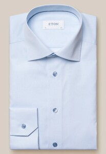 Eton Cutaway Collar Uni Signature Poplin Overhemd Licht Blauw