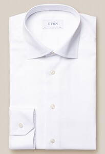 Eton Cutaway Semi Solid Signature Twill Overhemd Wit
