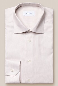 Eton Cutaway Semi Solid Signature Twill Shirt Light Brown