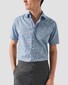 Eton Cutaway Short Sleeve Mini Pattern Overhemd Licht Blauw