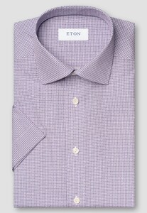 Eton Cutaway Short Sleeve Mini Pattern Shirt Pink