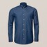 Eton Denim Contrast Button Shirt Dark Evening Blue