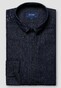 Eton Denim Twill Button Down Mélange Effect Garment Washed Overhemd Navy