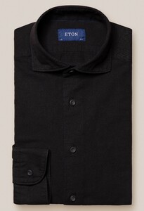 Eton Denim Twill Uni Wide Spread Shirt Black