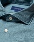 Eton Denim Uni Corozo Buttons Overhemd Blauw