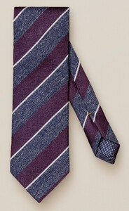 Eton Diagonal Stripe Cotton Silk Linen Das Navy-Rood