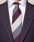 Eton Diagonal Stripe Cotton Silk Tie Purple-Grey