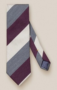 Eton Diagonal Stripe Cotton Silk Tie Purple-Grey