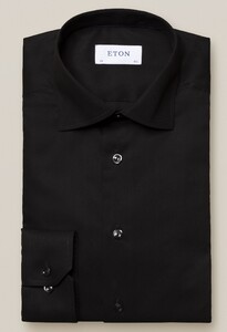 Eton Diagonal Twill Overhemd Zwart