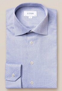 Eton Diamond Dobby Shirt Dusty Blue