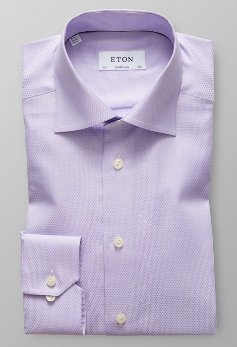 Eton Diamond Weave Cutaway Shirt Paars Melange