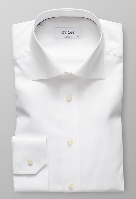 Eton Diamond Weave Cutaway Shirt White