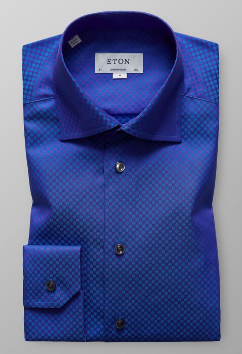 Eton Ditted Fantasy Twill Overhemd Donker Paars