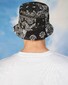 Eton Dobby Bucket Hat Monochrome Patchwork Pattern Black