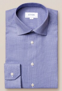 Eton Dobby Cutaway Overhemd Blauw