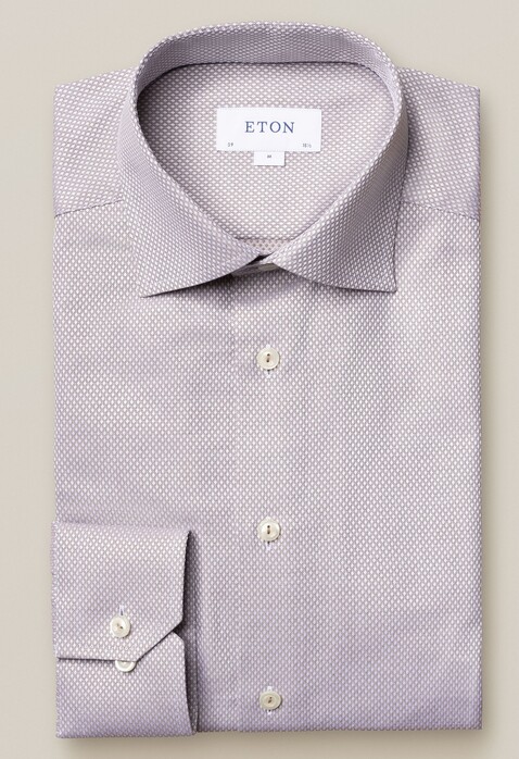 Eton Dobby Diamond Cutaway Shirt Brown-Blue