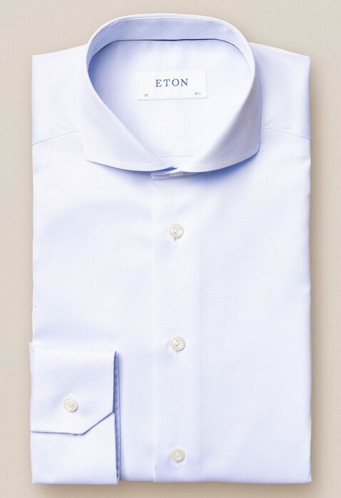 Eton Dobby Diamond Weave Shirt Light Blue
