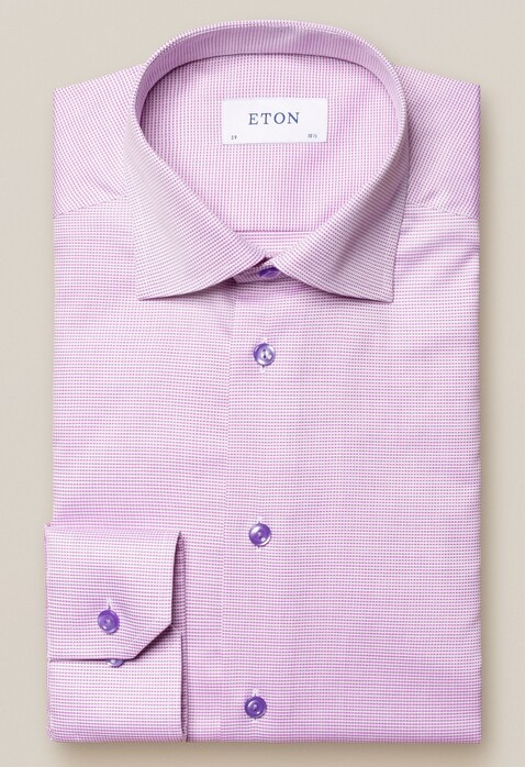 Eton Dobby Fine Texture Shirt Purple