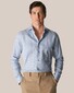 Eton Dobby Mélange Contrast Buttons Shirt Mid Blue