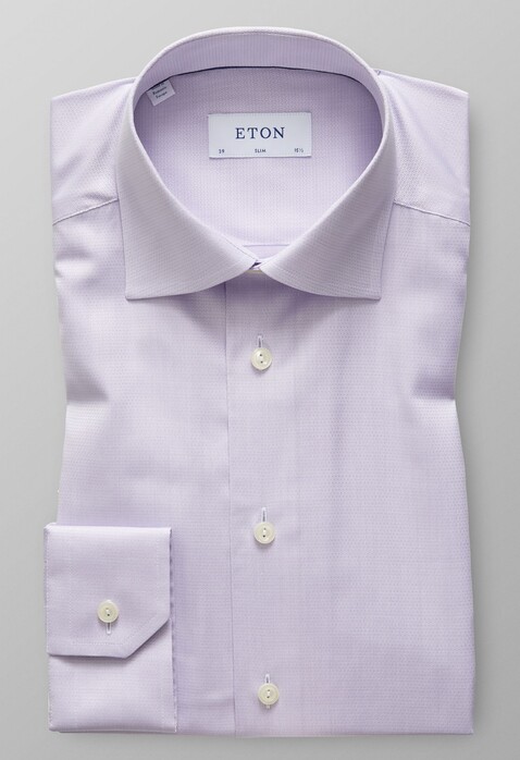 Eton Dobby Structure Uni Cutaway Overhemd Licht Paars Melange