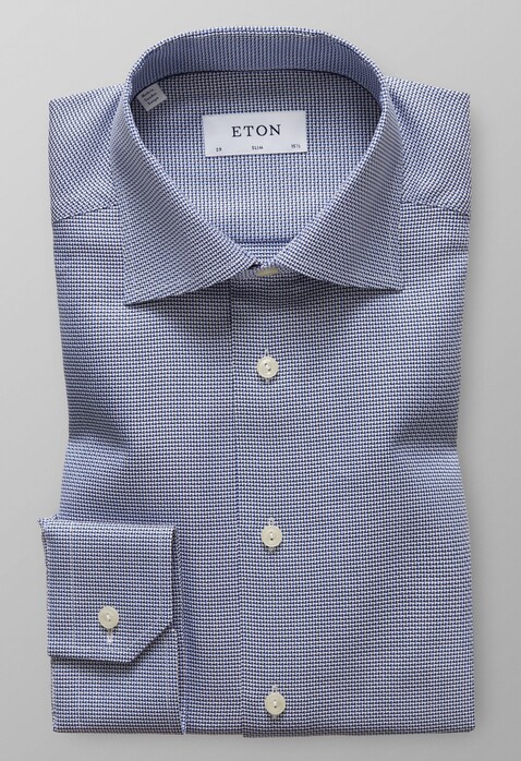 Eton Dobby Weave Contrast Overhemd Sky Blue