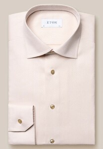 Eton Dobby Weave Fine Texture Overhemd Beige