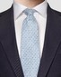 Eton Dotted Checked Silk Linen Irregular Texture Tie Light Blue