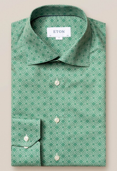 Eton Double E Logo Fantasy Overhemd Jade Green